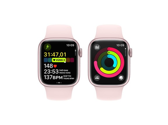 Apple Watch Series 9 GPS + Cellular 41mm Viền nhôm Dây cao su cỡ S/M